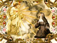 Pan Jezus objawia się św. Małgorzacie Marii Alacoque - haft
